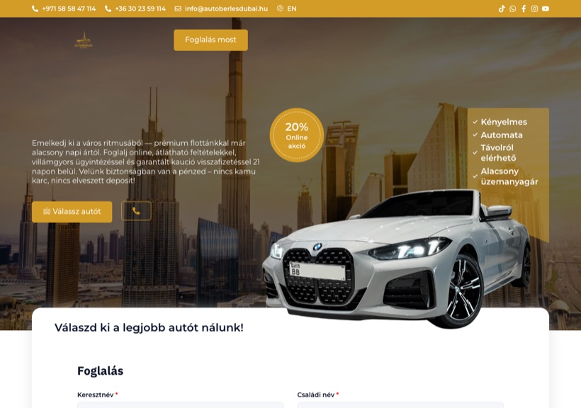 Autóbérlés Dubai HEGYVARI's Marketing referencia